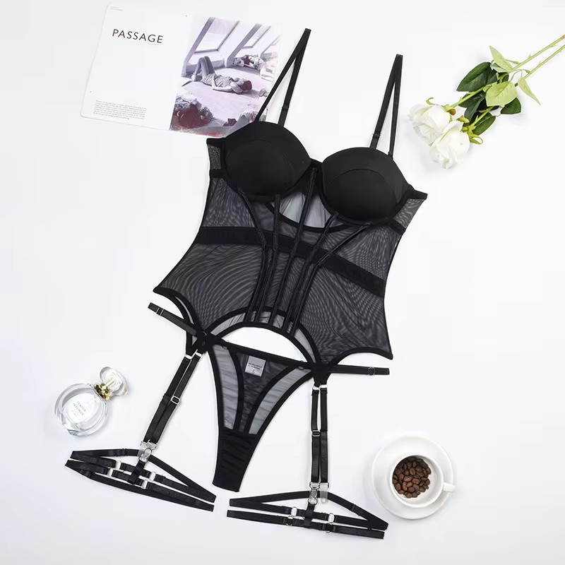 Comfortable Mesh Body Shaping Split Clothing Underwear Set With Bone